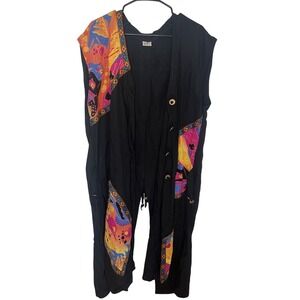 Kembali Collection 100% Rayon Indonesia Colorful Fish Shawl Kimono Tribal Theme